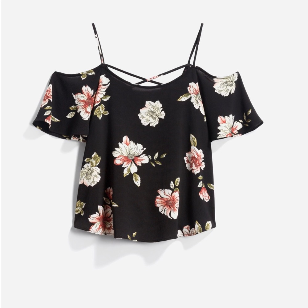 Black Floral Off the shoulder